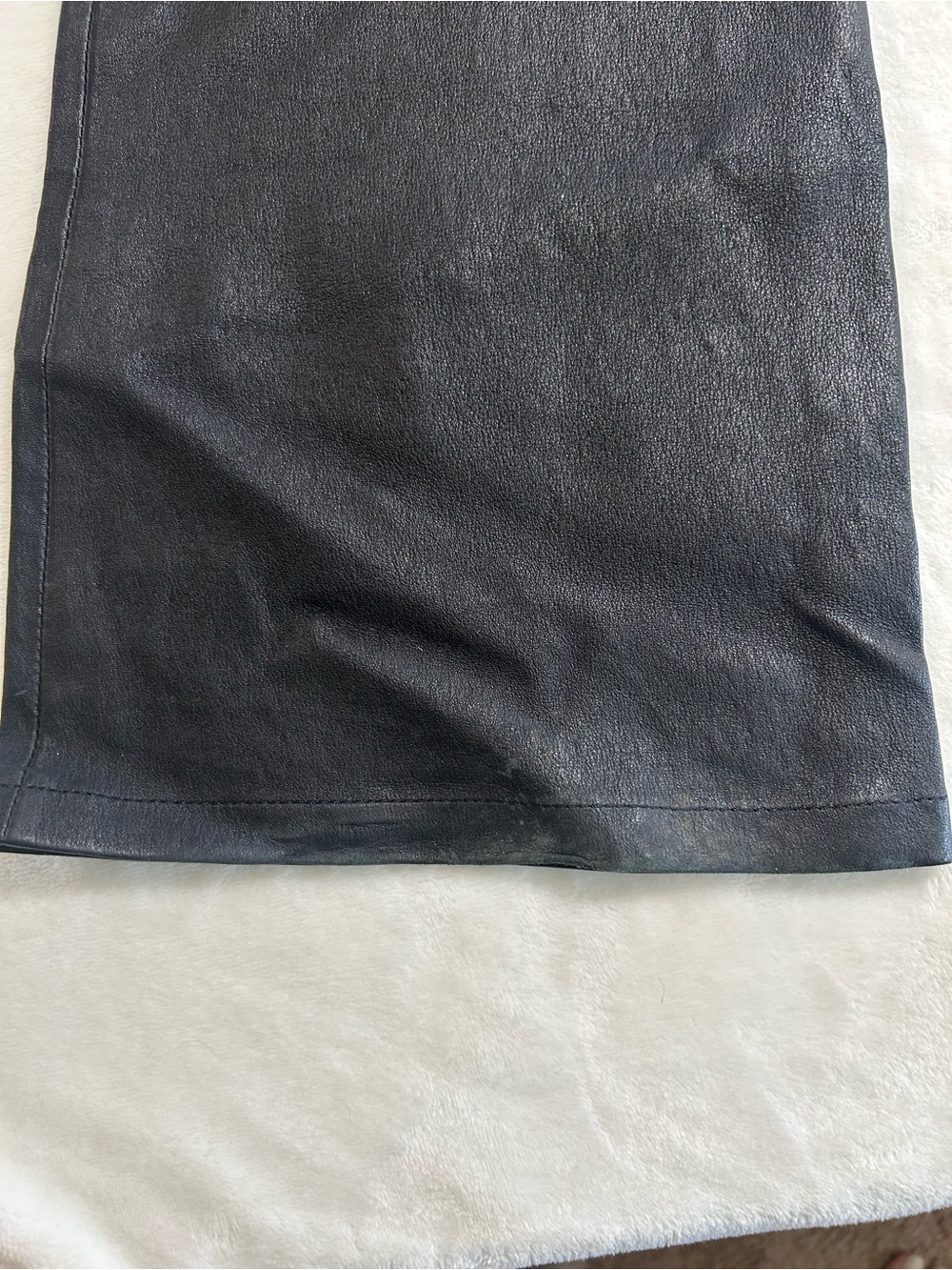 ARMA Black Leather Flare Pants US 6–8 Y2K Moto Rocker Bell Bottom - Picture 10 of 11